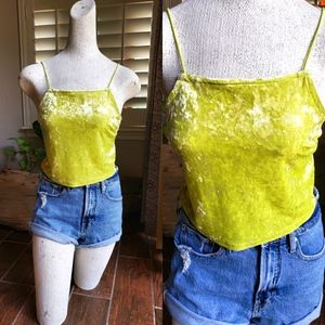 Green crushed velvet camisole